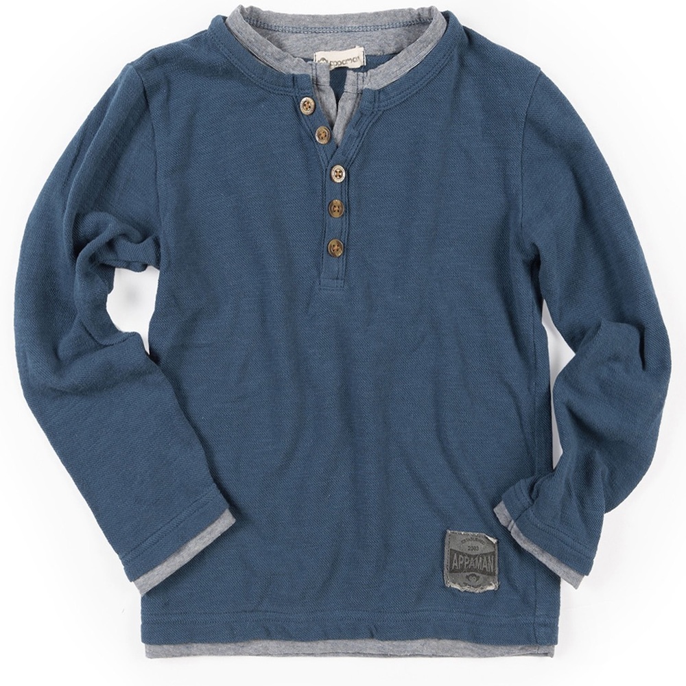 Appaman: Blue Layered Long Sleeve Shirt